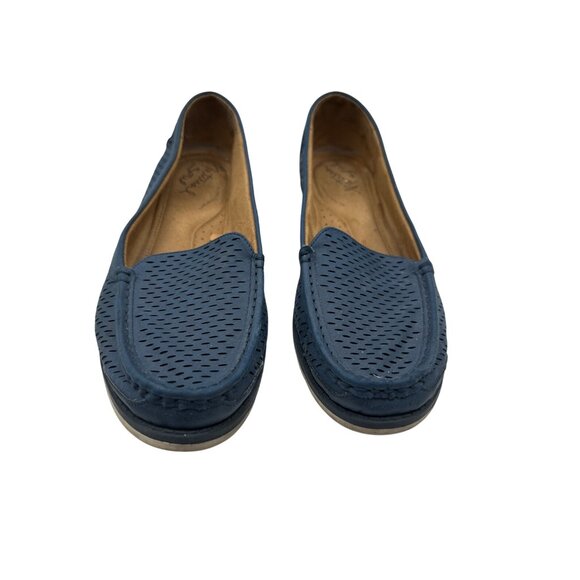 Naturalizer Size 10M Stylist Comfortable Perforated Blue Leather Loafers - Picture 1 of 7